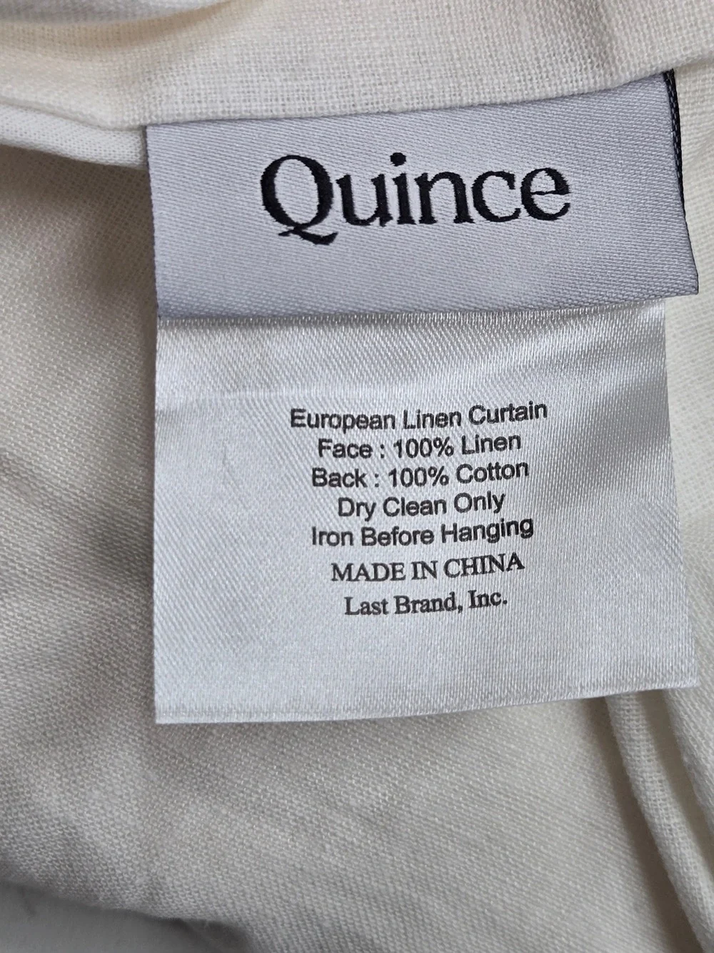 NWT QUINCE Set Of 2 48x96 European Linen Curtains Cream 9382